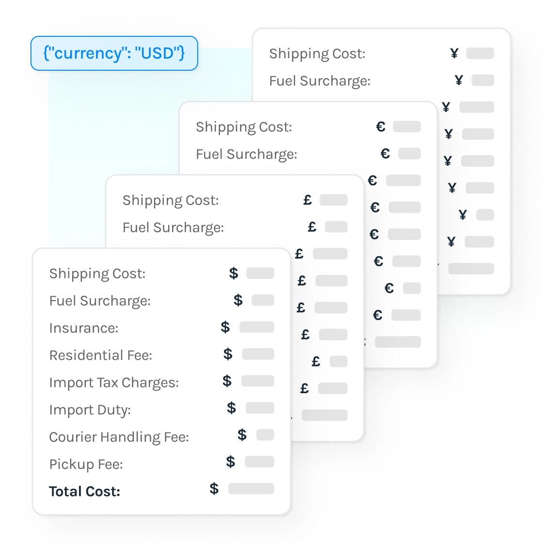 Multi-currency shipping API
