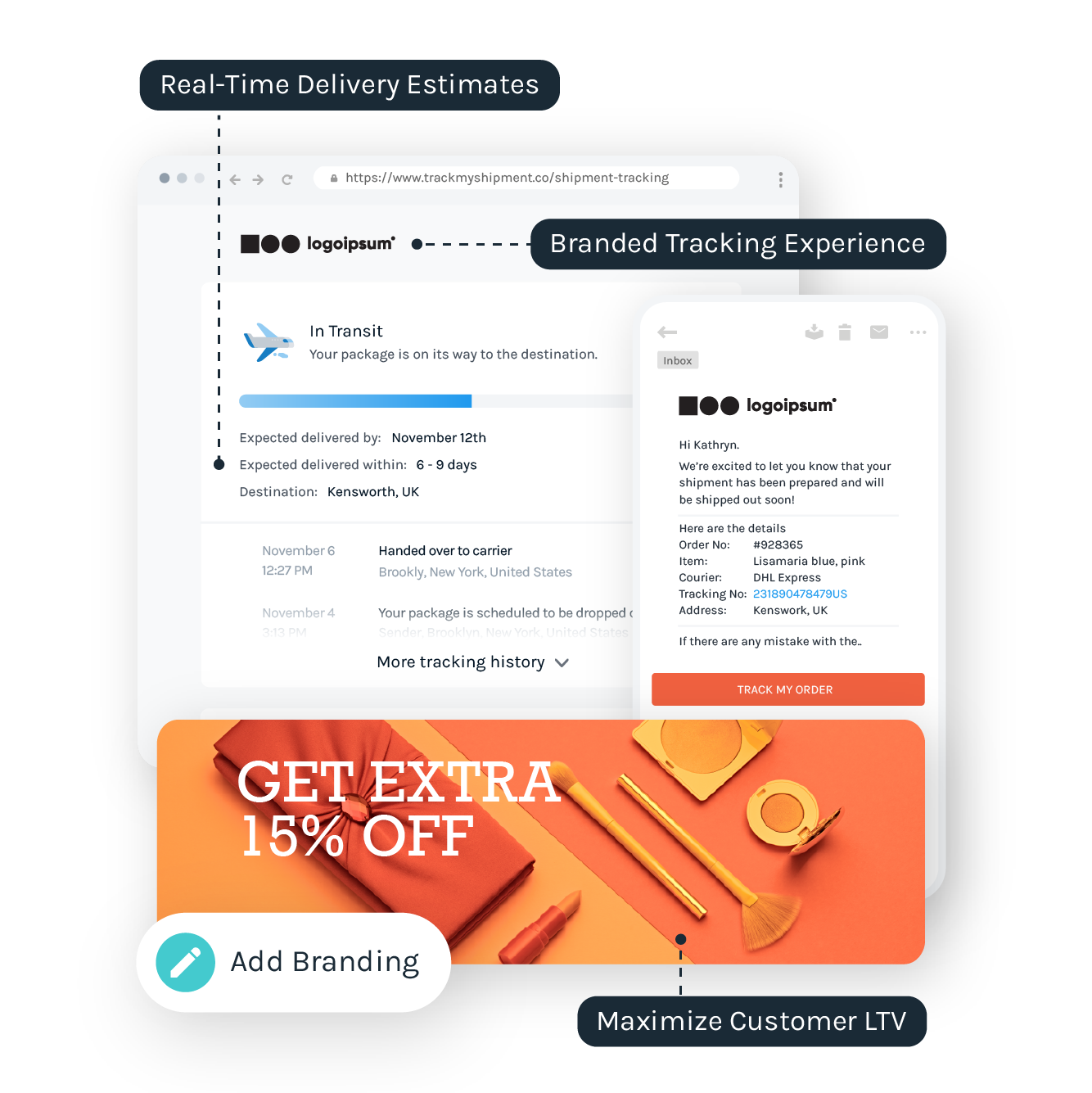 Adding branding to shipment tracking