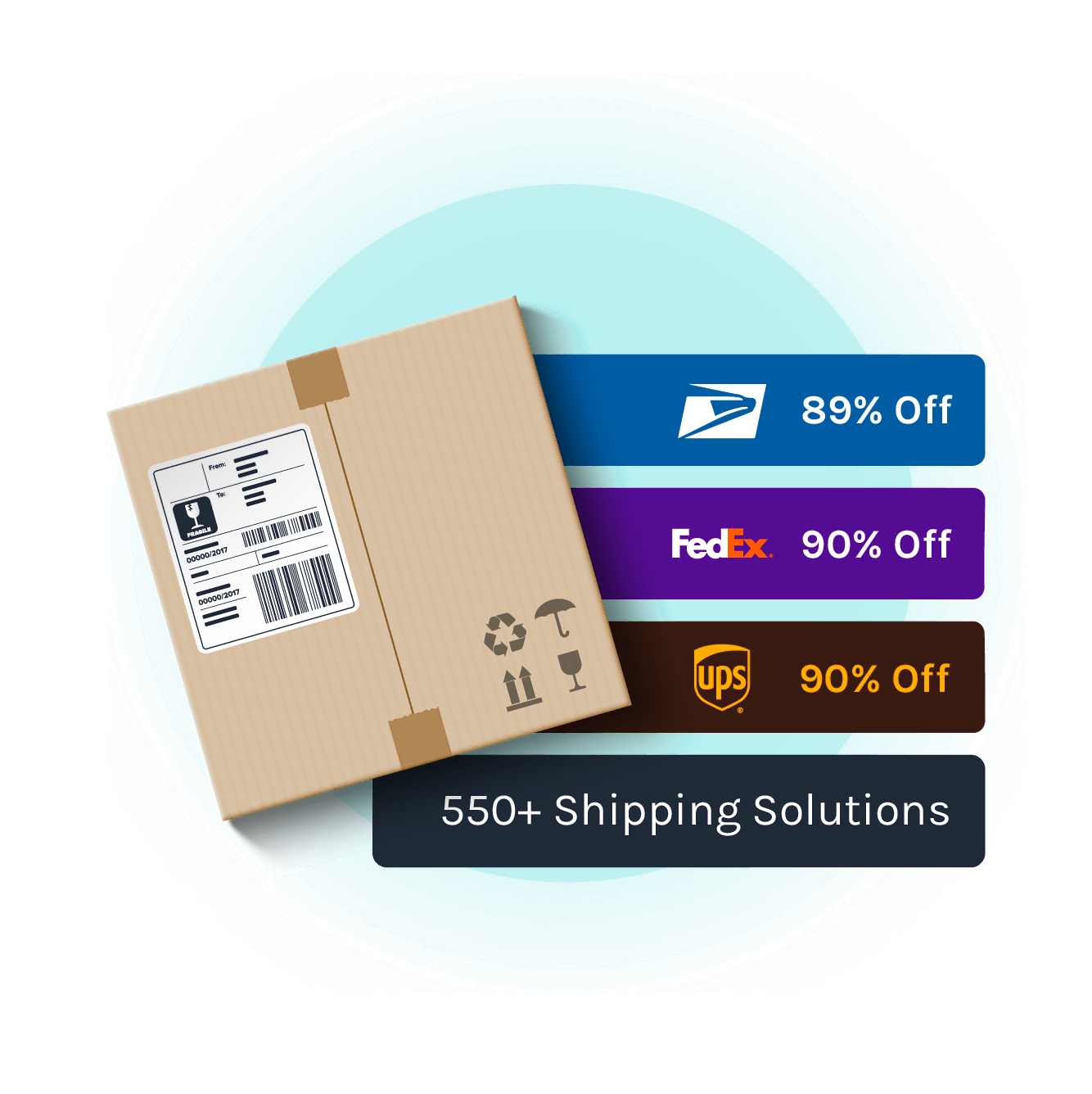 Discounted USPS, FedEx and UPS rates